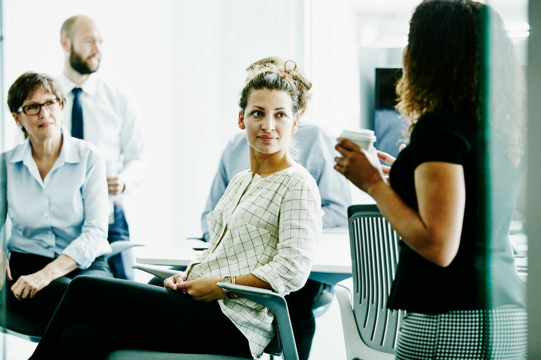 Businesswoman listening during meeting